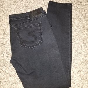 Black silver jeans